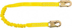PRO-SAFE - 6' Long, 350 Lb Capacity, 1 Leg Locking Snap Hook Harness Shock Absorbing Lanyard - Polyester Webbing, Locking Snap Hook Anchorage Connection - Eagle Tool & Supply