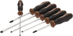 Paramount - 6 Piece Slotted & Phillips Screwdriver Set - Bit Sizes: Philips #1 & #2 - Eagle Tool & Supply