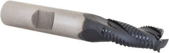 Hertel - 5/16" Diam, Fine Pitch, 3/4" LOC, 3 Flute Cobalt Roughing Square End Mill - TiAlN Finish, 2-1/2" OAL, 3/8" Shank Diam, Single End, Centercutting, 30° Helix - Eagle Tool & Supply
