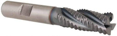 Hertel - 9/16" Diam, Coarse Pitch, 1-3/8" LOC, 4 Flute Cobalt Roughing Square End Mill - TiCN Finish, 3-3/8" OAL, 1/2" Shank Diam, Single End, Centercutting, 30° Helix - Eagle Tool & Supply