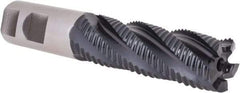 Hertel - 1" Diam, Coarse Pitch, 3" LOC, 5 Flute Cobalt Roughing Square End Mill - TiAlN Finish, 5-1/2" OAL, 1" Shank Diam, Single End, 30° Helix - Eagle Tool & Supply