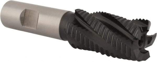 Hertel - 1" Diam, Coarse Pitch, 1-7/8" LOC, 5 Flute Cobalt Roughing Square End Mill - TiAlN Finish, 1/8" OAL, 3/4" Shank Diam, Single End, 30° Helix - Eagle Tool & Supply