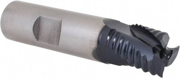 Hertel - 5/8" Diam, Coarse Pitch, 5/8" LOC, 3 Flute Cobalt Roughing Square End Mill - TiAlN Finish, 2-3/4" OAL, 5/8" Shank Diam, Single End, 30° Helix - Eagle Tool & Supply