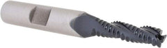 Hertel - 1/4" Diam, Coarse Pitch, 7/8" LOC, 3 Flute Cobalt Roughing Square End Mill - TiAlN Finish, 2-11/16" OAL, 3/8" Shank Diam, Single End, 30° Helix - Eagle Tool & Supply