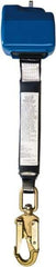 PRO-SAFE - 8' Long, 310 Lb Capacity, Polyester Webbing Fall Limiter - Swivel Locking Snap Hook Connector, Self-Locking Carabiner Connector - Eagle Tool & Supply