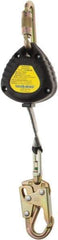 PRO-SAFE - 6' Long, 310 Lb Capacity, Nylon Webbing Fall Limiter - Swivel Locking Snap Hook Connector with Load Indicator, Self-Locking Carabiner Connector - Eagle Tool & Supply