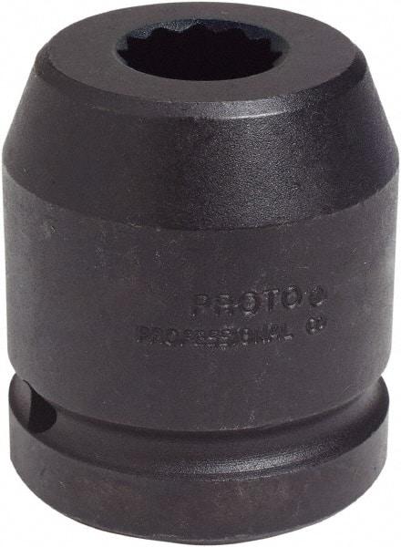 Proto - 1" Drive 2-1/4" Standard Impact Socket - 12 Points, 3-3/16" OAL - Eagle Tool & Supply