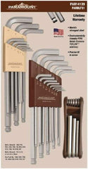 Paramount - 31 Piece L-Wrench/Fold-Up Combo Hex Key Set - Hex Range 0.05 to 3/8", Steel - Eagle Tool & Supply
