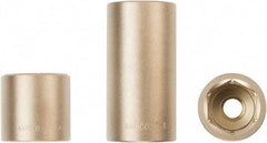 Ampco - 1/2" Drive, Standard Hand Socket - 6 Points, 1-3/16" OAL, Aluminum Bronze - Eagle Tool & Supply