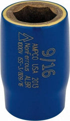 Ampco - 9/16", 3/8" Drive, Standard Hand Socket - 6 Points, 1-1/2" OAL, Aluminum Bronze - Eagle Tool & Supply