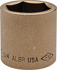 Ampco - 1-1/4", 1/2" Drive, Standard Hand Socket - 6 Points, 1-5/8" OAL, Aluminum Bronze - Eagle Tool & Supply