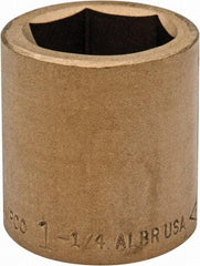 Ampco - 1-1/4", 3/4" Drive, Standard Hand Socket - 6 Points, 2" OAL, Aluminum Bronze - Eagle Tool & Supply