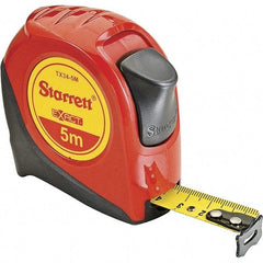 Starrett - 16' x 3/4" Yellow Blade Tape Measure - 1mm Graduation, S6 Graduation Style, Red Case - Eagle Tool & Supply