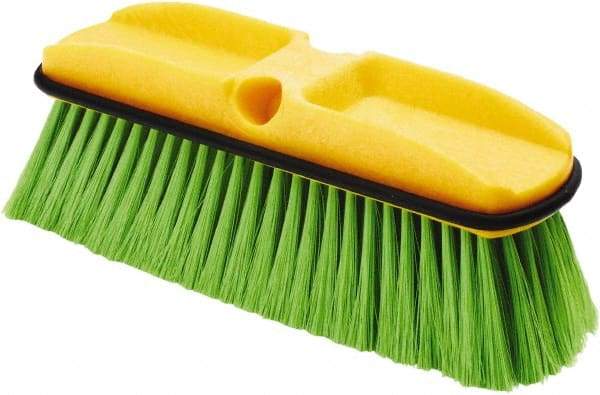 Rubbermaid - 2-1/2" Bristle Length, Nylon Wash Brush - 10" Long Head, Green, Plastic Block - Eagle Tool & Supply