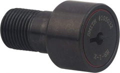 Accurate Bushing - 1-7/8" Roller Diam x 1" Width, 1" Stud Diam x 1-3/4" Length, Heavy Stud Cam Follower - Carbon Steel, 7/8" Thread Length, 1-14 Thread, 3" OAL, 7,600 Lb Dynamic Cap, 2 N Static Cap - Eagle Tool & Supply