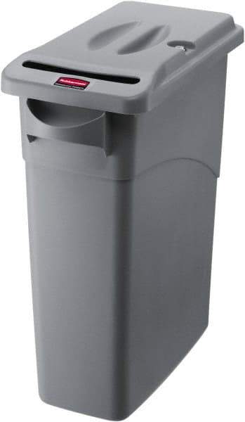 Rubbermaid - 15-7/8 Gal Gray Rectangle Confidential Document Container - Plastic, 24.88" High x 23.13" Long x 11" Wide - Eagle Tool & Supply