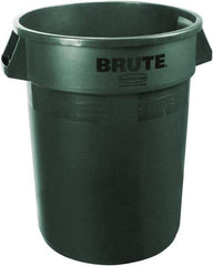 Rubbermaid - 20 Gal Green Round Trash Can - Polyethylene, 22.88" High - Eagle Tool & Supply