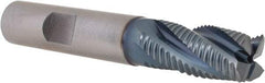Hertel - 1/2" Diam, Fine Pitch, 1" LOC, 4 Flute Cobalt Roughing Square End Mill - TiCN Finish, 3" OAL, 1/2" Shank Diam, Single End, 30° Helix - Eagle Tool & Supply