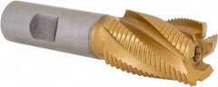 Hertel - 1" Diam, Fine Pitch, 1-1/2" LOC, 5 Flute Cobalt Roughing Square End Mill - TiN Finish, 3-3/4" OAL, 3/4" Shank Diam, Single End, 30° Helix - Eagle Tool & Supply
