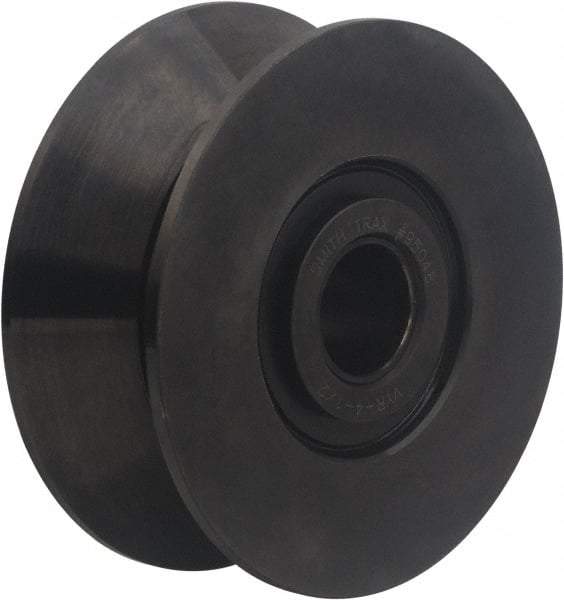 Accurate Bushing - 1-1/4" Bore, 5-1/2" Roller Diam x 2-1/4" Roller Width, Carbon Steel V-Grooved Yoke Roller - 17,600 Lb Dynamic Load Capacity, 2-5/16" Overall Width - Eagle Tool & Supply