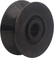 Accurate Bushing - 1-3/4" Bore, 6-1/2" Roller Diam x 2-3/4" Roller Width, Carbon Steel V-Grooved Yoke Roller - 35,800 Lb Dynamic Load Capacity, 2-7/8" Overall Width - Eagle Tool & Supply