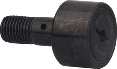 Accurate Bushing - 2" Roller Diam x 1-1/4" Width, 7/8" Stud Diam x 2" Length, Sealed Self Lubricating Stud Cam Follower with Nonmetallic Bushing - Carbon Steel, 1" Thread Length, 7/8-14 Thread, 3-1/4" OAL - Eagle Tool & Supply