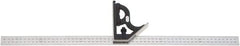 Starrett - 2 Piece, 600mm Combination Square Set - 0.5 & 1mm (Metric) Graduation, Hardened Steel Blade, Cast Iron Square Head - Eagle Tool & Supply