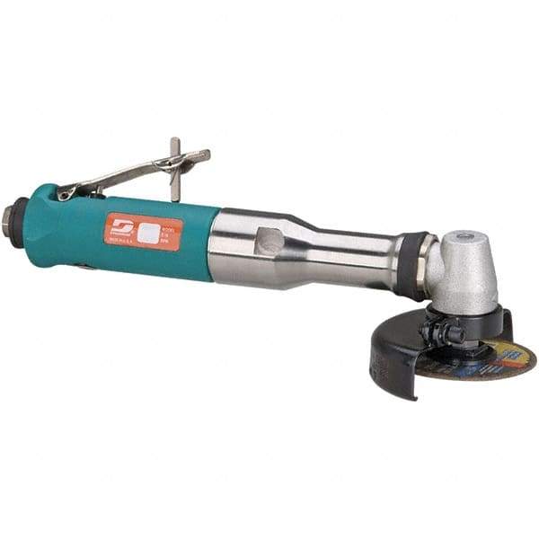 Dynabrade - 3" Wheel Diam, 18,000 RPM, Pneumatic Cutoff & Cutoff-Grinder Tool - Right Angle Handle, 1/4 NPT Inlet - Eagle Tool & Supply