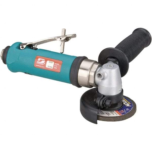 Dynabrade - 3" Wheel Diam, 18,000 RPM, Pneumatic Angle & Disc Grinder - 3/8-24 Spindle, 41 CFM, Rear Exhaust - Eagle Tool & Supply