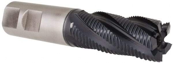 Hertel - 7/8" Diam, Fine Pitch, 1-7/8" LOC, 5 Flute Cobalt Roughing Square End Mill - TiAlN Finish, 4-1/8" OAL, 7/8" Shank Diam, Single End, 30° Helix - Eagle Tool & Supply
