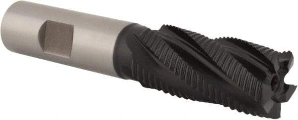 Hertel - 7/8" Diam, Fine Pitch, 1-7/8" LOC, 5 Flute Cobalt Roughing Square End Mill - TiAlN Finish, 4-1/8" OAL, 3/4" Shank Diam, Single End, 30° Helix - Eagle Tool & Supply
