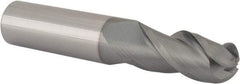 Accupro - 11/16" Diam, 1-1/2" LOC, 3 Flute Solid Carbide Ball End Mill - nACRo Finish, Single End, 4" OAL, 3/4" Shank Diam, Spiral Flute - Eagle Tool & Supply