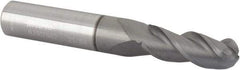 Accupro - 21/64" Diam, 7/8" LOC, 3 Flute Solid Carbide Ball End Mill - nACRo Finish, Single End, 2-1/2" OAL, 3/8" Shank Diam, Spiral Flute - Eagle Tool & Supply