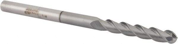Accupro - 1/4" Diam, 1-1/2" LOC, 3 Flute Solid Carbide Ball End Mill - nACRo Finish, Single End, 4" OAL, 1/4" Shank Diam, Spiral Flute - Eagle Tool & Supply