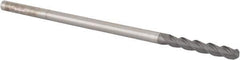 Accupro - 1/4" Diam, 1-1/2" LOC, 3 Flute Solid Carbide Ball End Mill - nACRo Finish, Single End, 6" OAL, 1/4" Shank Diam, Spiral Flute - Eagle Tool & Supply
