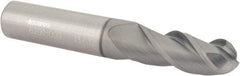 Accupro - 13/32" Diam, 1" LOC, 3 Flute Solid Carbide Ball End Mill - nACRo Finish, Single End, 2-3/4" OAL, 7/16" Shank Diam, Spiral Flute - Eagle Tool & Supply