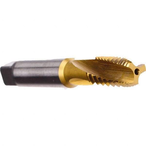 Emuge - TiN Coated, Cobalt, Interrupted Thread Pipe Tap - 2-7/16 Inch Overall Length, 1.06 Inch Thread Length, 0.42 Inch Square Size, Series KEG - Eagle Tool & Supply
