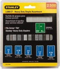 Stanley - 1/4" Wide Steel Heavy Duty Power Crown Staples - 1/4" Leg Length - Eagle Tool & Supply