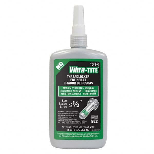 Vibra-Tite - 250 mL Bottle, Green, Medium Strength - Wicking Grade Threadlocker - Eagle Tool & Supply