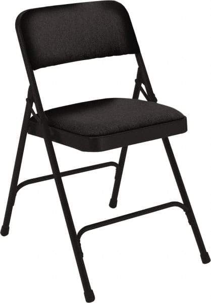 NPS - 18-3/4" Wide x 20-1/4" Deep x 29-1/2" High, Fabric Folding Chair with Fabric Padded Seat - Midnight Black - Eagle Tool & Supply