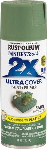 Rust-Oleum - Moss Green, Gloss, Enamel Spray Paint - 8 to 12 Sq Ft per Can, 12 oz Container - Eagle Tool & Supply
