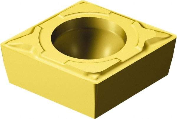 Sandvik Coromant - CCMT32.52 MF Grade 2015 Carbide Turning Insert - TiCN/AI2O3/TiN Finish, 80° Diamond, 3/8" Inscr Circle, 5/32" Thick, 1/32" Corner Radius - Eagle Tool & Supply