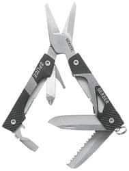 Gerber - 9 Piece, Scissors Multi-Tool Set - Black, 4" OAL, 2-13/32" Closed Length - Eagle Tool & Supply