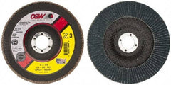 Camel Grinding Wheels - 60 Grit, 6" Disc Diam, 7/8" Center Hole, Type 27 Aluminum Oxide Flap Disc - 10,200 Max RPM, Poly Cotton Backing, Arbor Attaching System, Coated - Eagle Tool & Supply