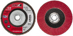 Camel Grinding Wheels - 40 Grit, 4-1/2" Disc Diam, 5/8-11 Center Hole, Ceramic Flap Disc - 13,300 Max RPM, Polyester Backing, Arbor Attaching System, Coated - Eagle Tool & Supply