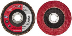 Camel Grinding Wheels - 40 Grit, 5" Disc Diam, 7/8" Center Hole, Ceramic Flap Disc - 12,200 Max RPM, Polyester Backing, Arbor Attaching System, Coated - Eagle Tool & Supply