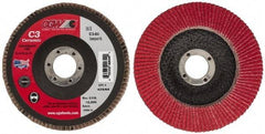 Camel Grinding Wheels - 60 Grit, 5" Disc Diam, 7/8" Center Hole, Ceramic Flap Disc - 12,200 Max RPM, Polyester Backing, Arbor Attaching System, Coated - Eagle Tool & Supply