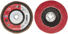 Camel Grinding Wheels - 40 Grit, 5" Disc Diam, 5/8-11 Center Hole, Ceramic Flap Disc - 12,200 Max RPM, Polyester Backing, Arbor Attaching System, Coated - Eagle Tool & Supply
