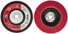 Camel Grinding Wheels - 60 Grit, 5" Disc Diam, 5/8-11 Center Hole, Ceramic Flap Disc - 12,200 Max RPM, Polyester Backing, Arbor Attaching System, Coated - Eagle Tool & Supply