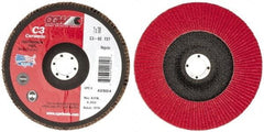 Camel Grinding Wheels - 60 Grit, 7" Disc Diam, 7/8" Center Hole, Type 27 Ceramic Flap Disc - 8,600 Max RPM, Polyester Backing, Arbor Attaching System, Coated - Eagle Tool & Supply